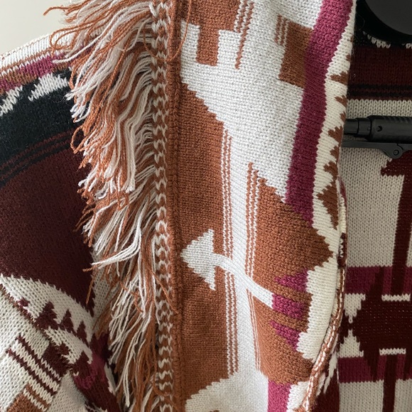 Anthropologie Moth Esther Southwest Fringe Sweater Cardigan, Size XS - Picture 7 of 9